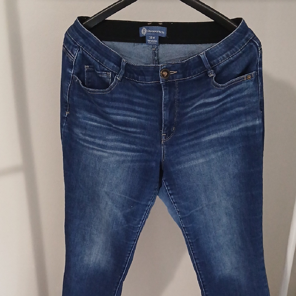 Democracy Blue Skinny Jeans with Modern Distressing